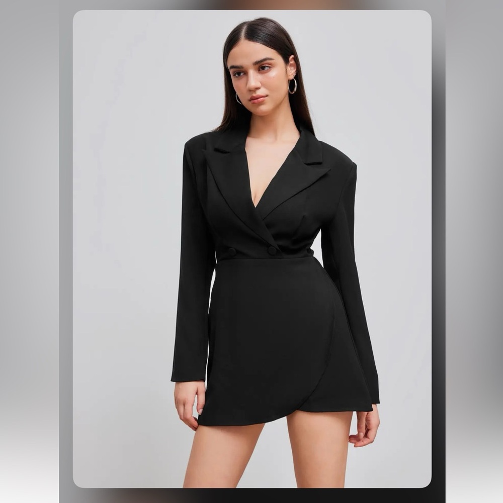 Cider COLLAR SOLID BUTTON MINI DRESS XXS 8-6